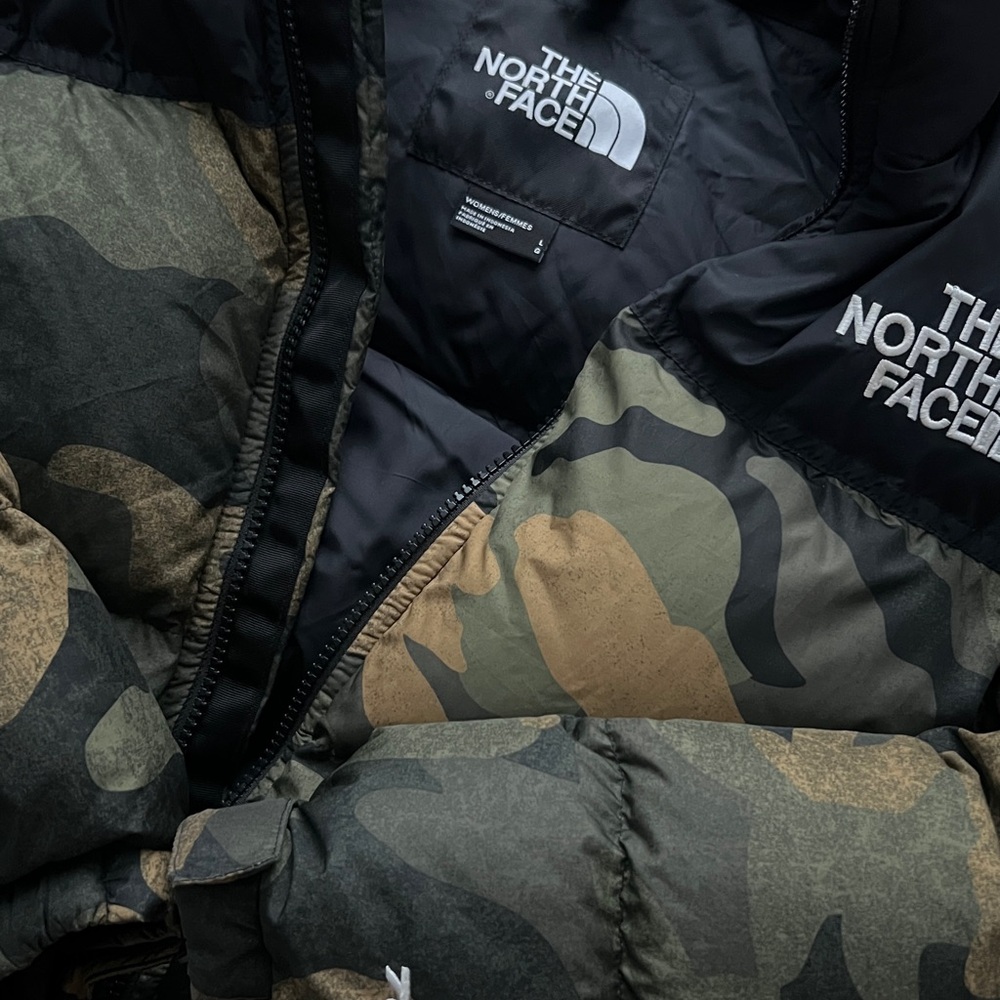 The North Face 700 Camo and Black Puffer Jacket